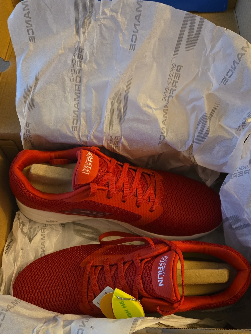 Skechers GOrun Mesh Running Sneakers in Red with White Sole